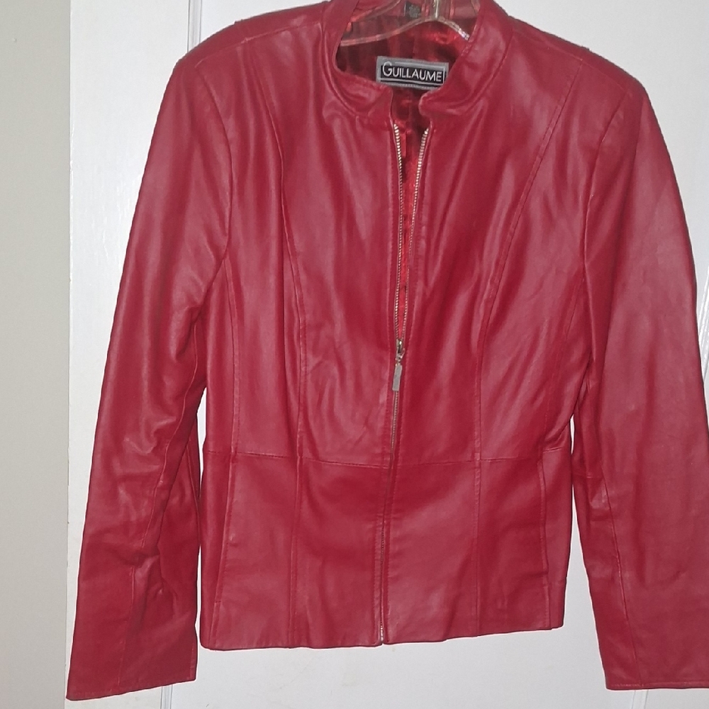 Women's Red‎ Leather Jacket